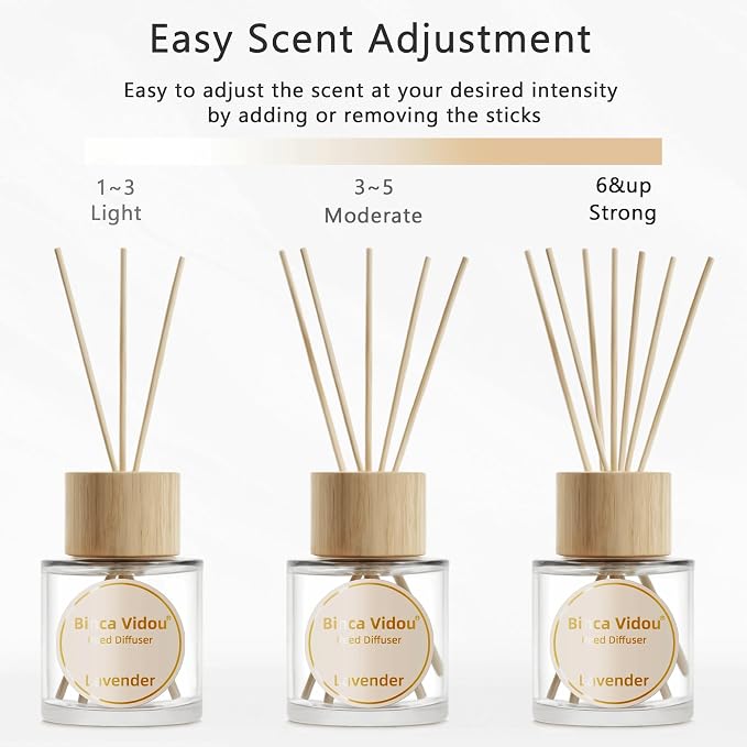 Reed Diffuser Set, Lavender Osmanthus Orange&Lemon Scent Oil Diffusers with Sticks for Home Office Bathroom Aromatherapy Decor 1.69oz X 3