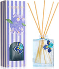 Reed Diffuser, Blue Iris Scent Flower Diffuser, 6.09 fl oz | 8 Reeds, Long-Lasting Home Fragrance, Bathroom Bedroom Shelf Decor & Gifts