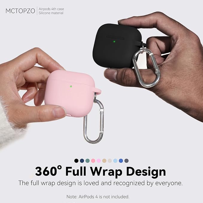 for AirPods 4 Case 2024 with Cleaner Kit & Keychain-Black | Silicone Protective Cover for Apple AirPods 4th Generation Case,for Women Men,One-Piece Design,Shockproof,Dust Proof
