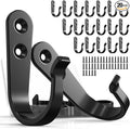 20PCS Heavy Duty Metal Coat Hooks for Wall, Single Prong Hanging Hooks with 40 Screws for Towels, Backpacks, Hats & Dog Leashes