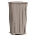 EasyUp Outdoor Trash Can with Lid, Waterproof and Sunscreen Resin Garbage Cans, Outside Trash Bin for Patio, Kitchen, Deck or Backyard(Grey)