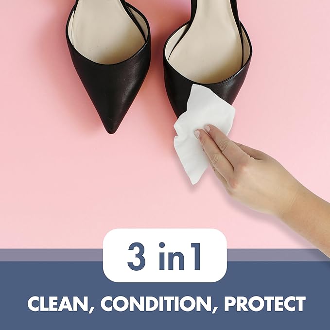 Swanky Shoe Cleaner Wipes - Leather and Sneaker Cleaner, Removes Dirt, Grime and Stains, Quick & Easy Shoe Sole and Boot Cleaning Wipes, Essential Shoe Cleaning Supplies - Canister, 100 Count, White