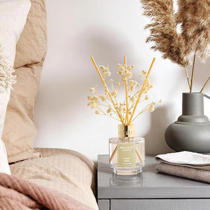 Reed Diffuser Set of 3,Clean Linen Cashmere Vanilla Lavender Garden Oil Reed Diffusers for Bedroom Living Room Office Aromatherapy Oil Reed Diffuser for Gift 50ml x 3