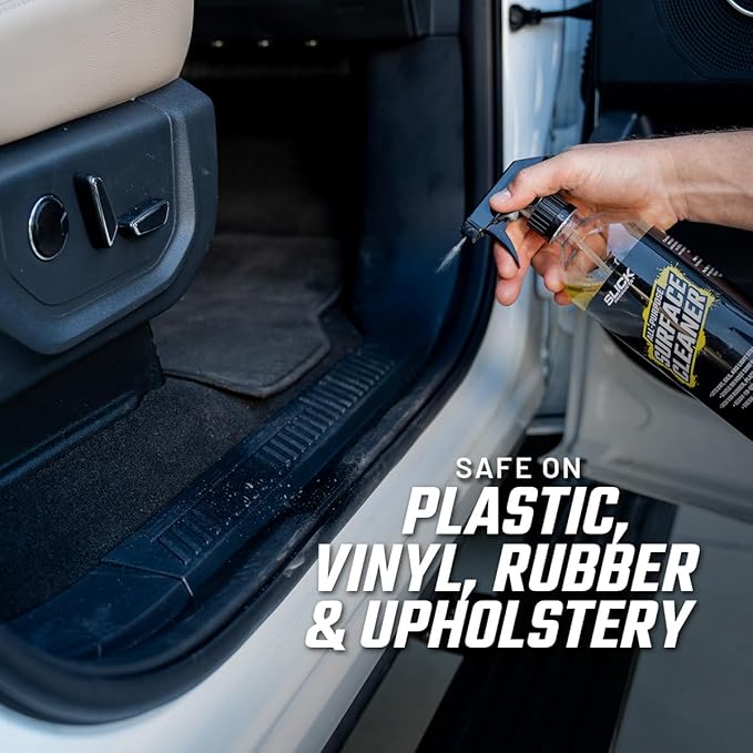 Slick Products All-Purpose Surface Cleaner – Interior & Exterior Vehicle Spray for Plastic, Vinyl, Rubber, Carpet & Upholstery – Ready-to-Use Formula with Fresh Lemon Scent – 16 oz.