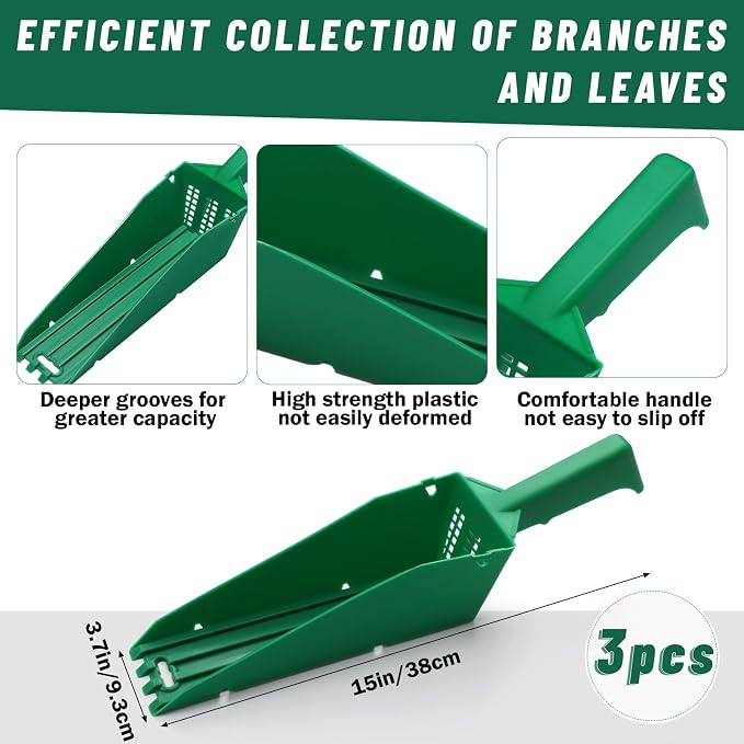 3 Pcs Wedge Gutter Cleaning Tool with Drain Design Easy Removal of Leaves and Dirt from Rain Multifunctional Cleaning Tools for Pet Food Fertilizer Gardening