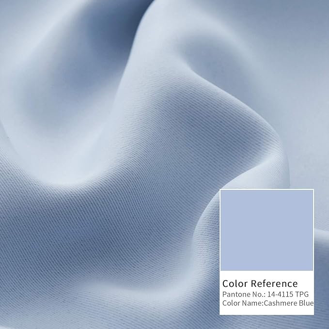 BGment Baby Blue Room Darkening Curtains for Bedroom Kitchen Window 40 Inches Long - Thermal Insulated Short Drapes Privacy for Nursery Kids Cafe Bathroom, 42 x 40 Inch, 2 Panels