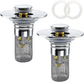 Bathroom Sink Drain Strainer, Pop-up Sink Drain Strainer with Removable Strainer Basket Hair Catcher, Bathroom Sink Stopper,2 Packs