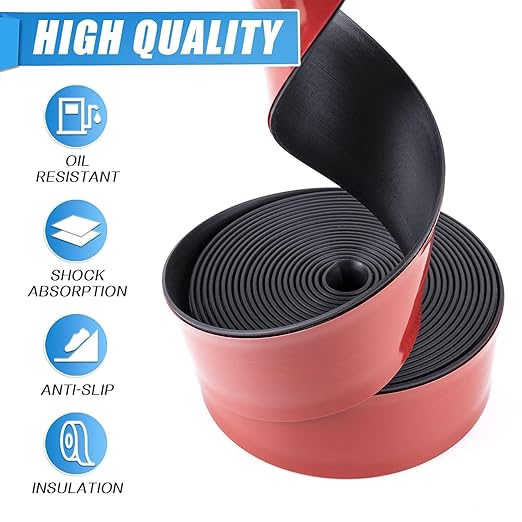 Adhesive Rubber Strips Neoprene Rubber Sheets, Rolls & Strips with Adhesive Backing Rubber Pads Self Stick Seal Gasket Sticky Back for Matting Padding - 1" Wide x 1/16" Thick x 20' Long