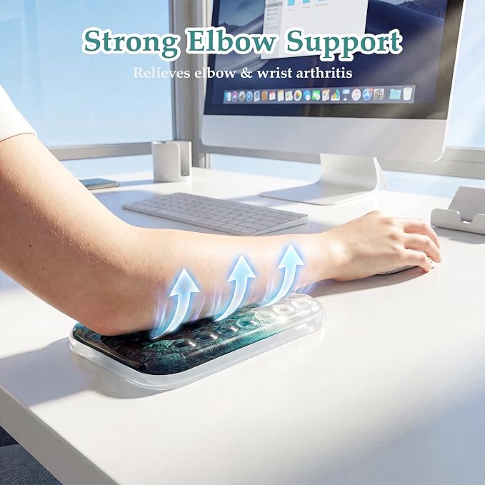 Ospelelf Elbow Wrist Rest Pad for Desk, Gel Arm Rest Pad Support for Laptop | Ergonomic Support for Typing & Mouse, Cool-touch, Lightweight, 6.29" × 4.33" × 0.98", Home Office Computer Use
