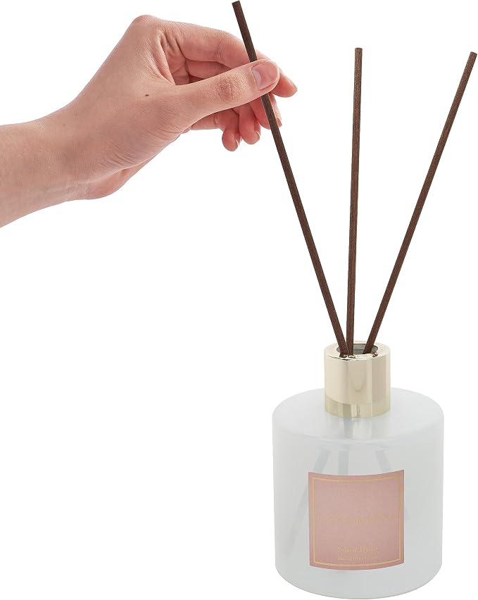 Reed Diffuser Sets- Satin Rose Scented Diffuser with Sticks Home Fragrance Reed Diffuser for Bathroom Shelf Decor