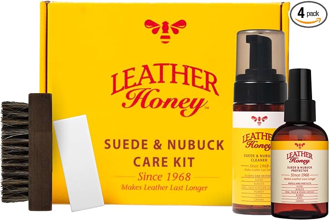 Leather Honey Suede & Nubuck Care Kit – Cleaner, Protector, Brush, Eraser | Non-toxic, made in the USA & trusted since 1968. Clean & protect any color shoes, boots, Uggs, furniture, jackets & bags.