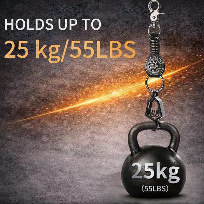 Heavy Duty Glove & Hat Clip with Carabiner, All-Metal Spring Clamp Work Glove Holder for Tool Belt, Harness, Backpack