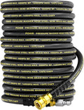 POHIR 3/8" Pressure Washer Hose 100ft 4800PSI, Power Washer Hose Steel Wire Braided with Swivel Quick Connect, Commercial Grade Industrial High Pressure Water Washing Hose (4800PSI, 100FT)