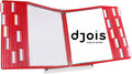Tarifold Desktop Reference Display System, 30 Pockets, Expandable, Red | 30 double-sided PVC pockets, holds 60 letter-size sheets, sturdy metal base, quick-find indexing, quick and easy to assemble