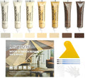 Wood Repair Kit, 13Pcs Wood Filler Repair kit, Wood Scratch Repair for Wooden Furniture, Floor, Table, Door, Cabinet Discoloration, Wood Touch Up Fillers, Wood Stain Paint, Oak
