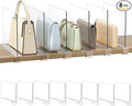 Shelf Dividers Purse Organizer for Closet: 8-Pack Acrylic Bag Storage Organizer for Handbags, Clutches, Clothes, Sweater, Towel on Wood Shelves