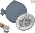 TRAPMATE Shower Drain Hair Catcher, Patented Bathtub Stopper Drain Strainer Kit, Fast Drainage Stainless Steel Shower Drain Cover for US Standard Flat Drains of Bathroom and Shower Room