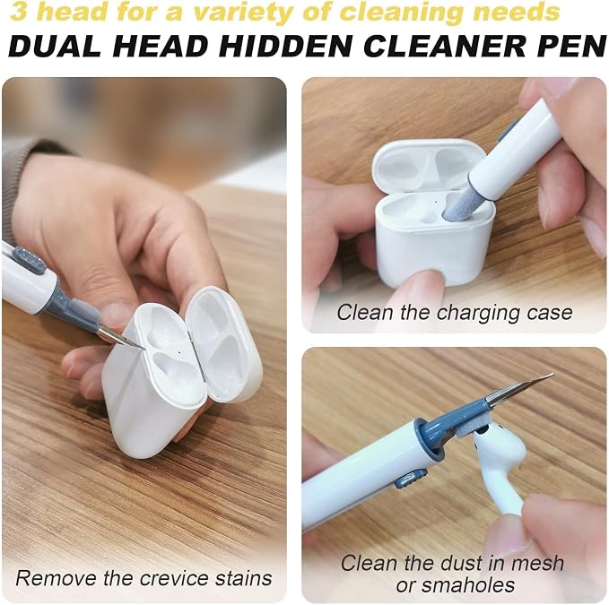 for AirPods Case Cover, Come with Clean Pen，Soft Silicone Protective Cover for Women Men Compatible with Apple AirPods 2nd 1st Generation Charging Case, Front LED Visible,Yellow