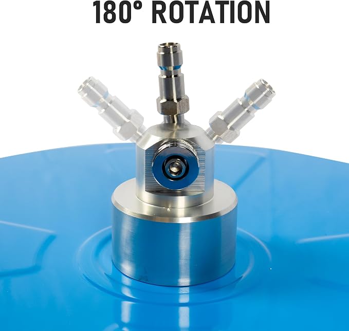 14" Pressure Washer Surface Cleaner with 4 Wheels, Coated Blue Stainless Steel Power Washer Surface Cleaner for Driveway Sidewalk Patio, 1/4" Quick Connector, 2 Extension Wand, 4000 PSI