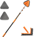 4-12 ft Wall Cleaner Tool with Extension Pole for Baseboards and Walls | 3-in-1 Wall Washer Mop for Painted Walls, Windows and High Ceilings // Long Handle Cleaning Mop with 4 Replacement Pads
