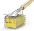 HOUSE AGAIN Bristle-Free Grill Brush with Scraper - Safe Steam Clean BBQ Brush with 18" Heat-Resistant Handle, 304 Stainless Locked-Core Mesh Head & HD Scraper | Grill Grate Cleaner Tool