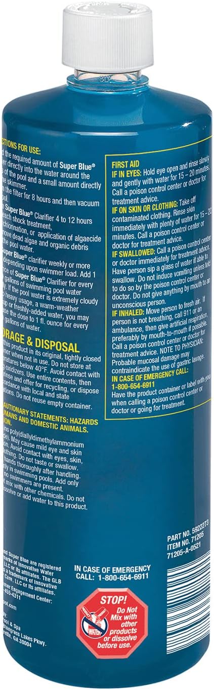 GLB 71205-SP-02BX Super Blue Pool Clarifier, 64-Ounces (Packaging May Vary)