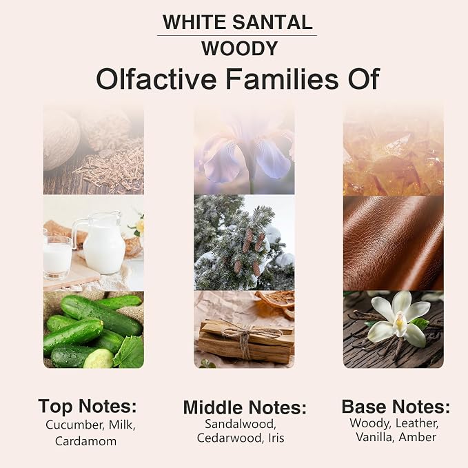 PHATOIL White Santal Fragrance Oil for Diffuser Aromatherapy 3.38FL.OZ | Long Lasting Scented Oils For Humidifier, Air Freshener, DIY Soap Candle, Scent Project Making, Aroma Oil for Home Freshening