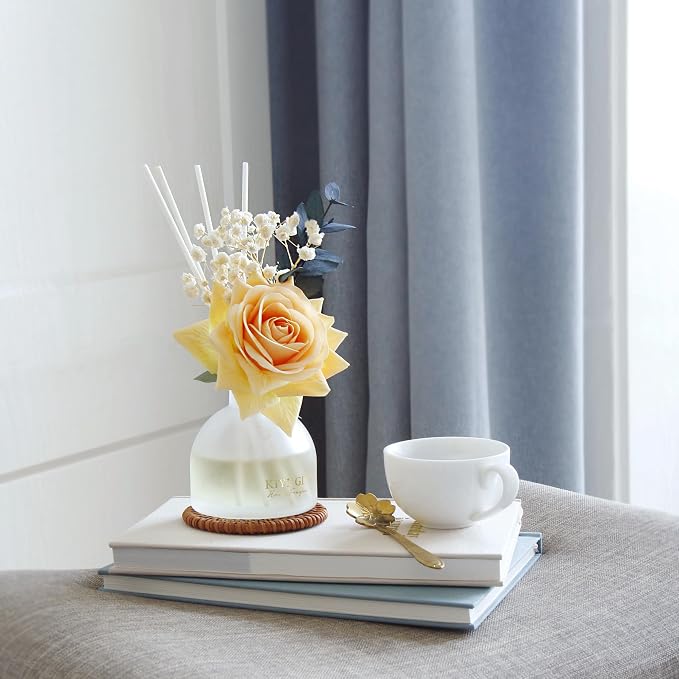 Reed Diffuser Set, 4.06 oz Scent Diffuser with 6 Sticks,Home Fragrance,Reed Diffuser for Bathroom Shelf Decor Gardenia White Tea