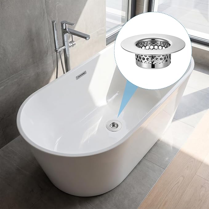 3 Pcs Bathroom Sink Drain Strainer Stainless Steel Drain Filter for Bathtub Shower Sink Universal Hair Catcher Clog Preventer Fit Hole Size from 1.25"