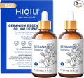 HIQILI Geranium Essential Oil 30ml 2-Piece Set | Perfect for Gifting, Hair Care, Massage, DIY Soap, Outdoor Fresh Scent & Home Cleaning - 1 fl oz (2 pack)