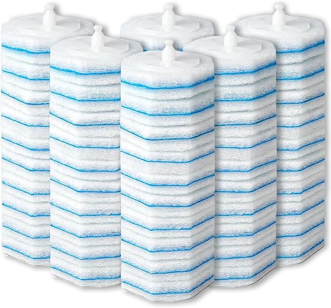 Disposable Toilet Wand Refill Compatible with Clorox Toilet Brush, 60 Count Disposable Heads for Deep Cleaning