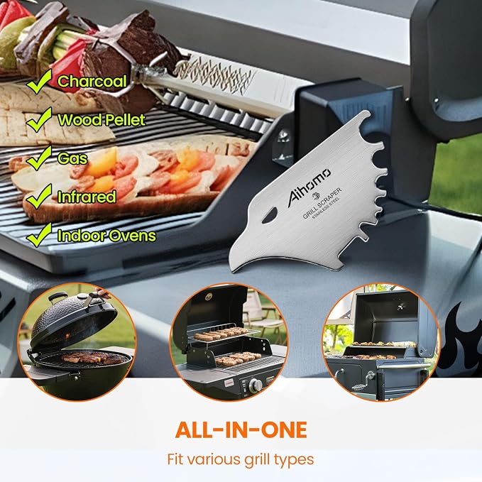 Cool Eagle-Shaped Bristle-Free Grill Scraper, BBQ Grill Cleaning Tool | Cool eagle-shaped, Bristle-free scraper cleans varied grill grates, Compact design includes a rope, hook