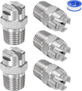 M METERXITY 5-Pack Flat Fan Spray Tip, 65 Degree 1/4BSPT Male Stainless Steel Pressure Washer Nozzles Cleaner Nozzle Replacement W Sealing Tape for Water Guns (1.1mm Orifice)