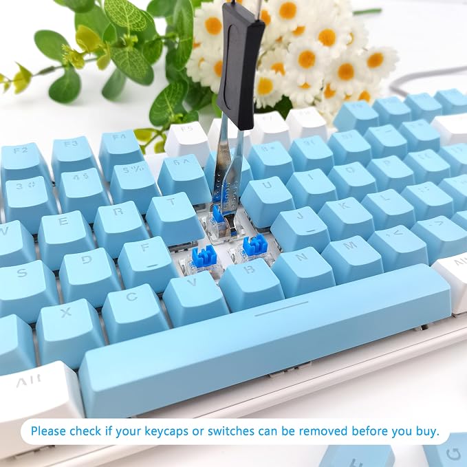 Quacc Keycap Remover Tool Set, 2 PCS Stainless Steel Keycap Pullers with 2 PCS Keyboard Brushes for Mechanical Keyboard