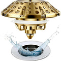 AzWzz Bathtub Drain Stopper, Pop Up Tub Stopper Plug with Bathtub Drain Hair Catcher Cover, Universal for 1.45 in to 1.8 in Tub Drain, Brushed Gold