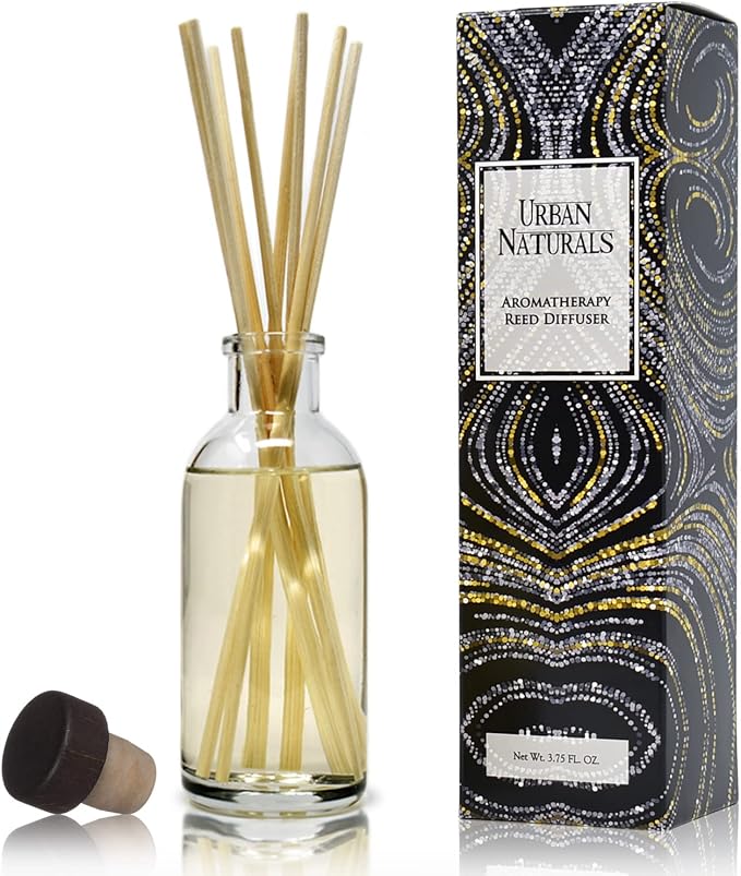 Reed Diffuser Set, Christmas Night - Bathroom Shelf Décor | Cinnamon spice, Almond, Clove, Cedarwood, Fresh Balsam and Fir needle, Made in the USA