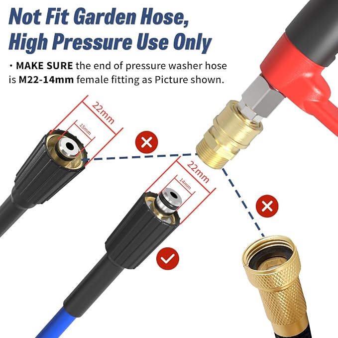 Pressure Washer Gun with 360 Swivel, Max 5000 PSI Power Washer Short Gun with 3/8" Male Plug and 1/4" Quick Connector Coupler, Car Wash Accessories