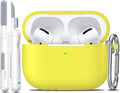 R-fun for AirPods Pro 2 Case, Soft Silicone Protective Cover with Keychain and Cleaning Pen, Compatible with AirPods Pro 2nd/1st Generation, Supports Wireless Charging, Yellow