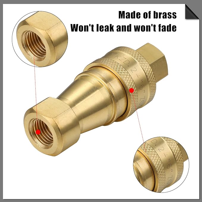 Vinsot 4 Set 1/4" Quick Disconnect Coupler Valve for Carpet Cleaning Wand Truck Mount Carpet Cleaning Wand Valve