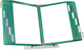 Tarifold Desktop Reference Display System, 20 Pockets, Expandable, Green | 20 double-sided PVC pockets, holds 40 letter-size sheets, sturdy metal base, quick-find indexing, quick and easy to assemble
