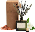 Craft & Kin Premium Santal Woods Reed Diffuser with Dried Flowers – 5 oz Essential Oil Diffuser for Home & Bathroom – Long-Lasting Fragrance Diffuser Sticks – Room Decor Air Freshener