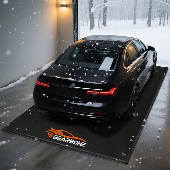 7'9"x16' Garage Floor Mat, Heavy Duty PVC Parking Mat for SUV | 1000D PVC waterproof Non-slip Containment Floor Mats, Raised edges Hold snow, rain & mud to protect car garage floors