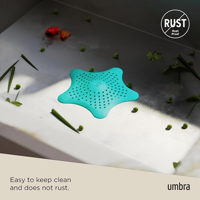 Umbra Starfish Drain Cover/Hair Catcher, Surf Blue