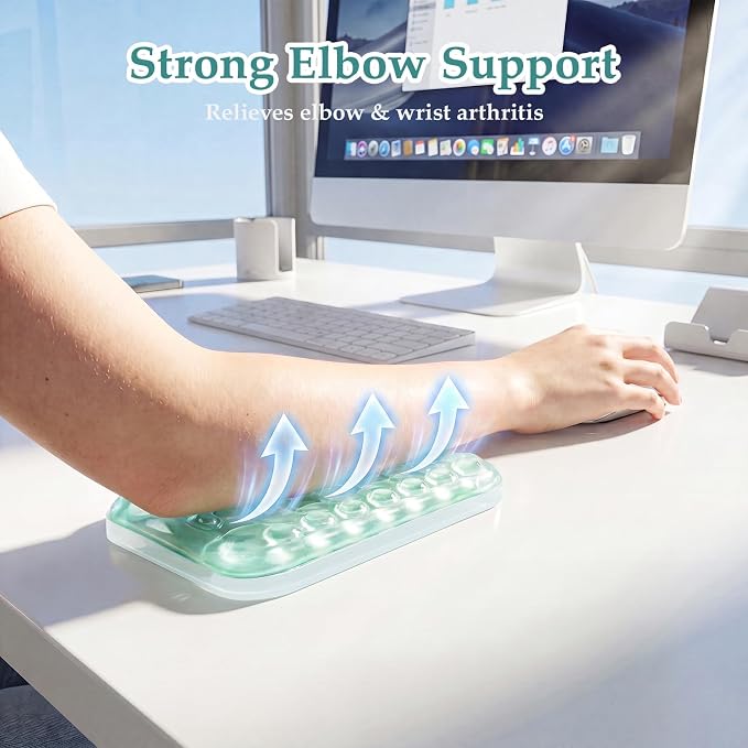 Ospelelf Elbow Wrist Rest Pad for Desk, Gel Arm Rest Pad Support for Office | Ergonomic Support for Keyboard and Mouse, Computer Wrist Pad, , Heat Resistant, Easy-clean Surface, Summer Desktop Cushion