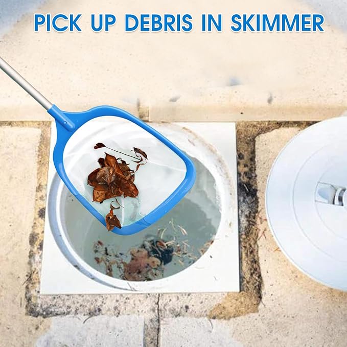 TidyMister Pool Skimmer Hot Tub Skimmer Spa Net with 4ft Aluminum Pole Ultra Fine Mesh Pool Net Accessories Leaf Skimmer for Small Pools Fine Debris