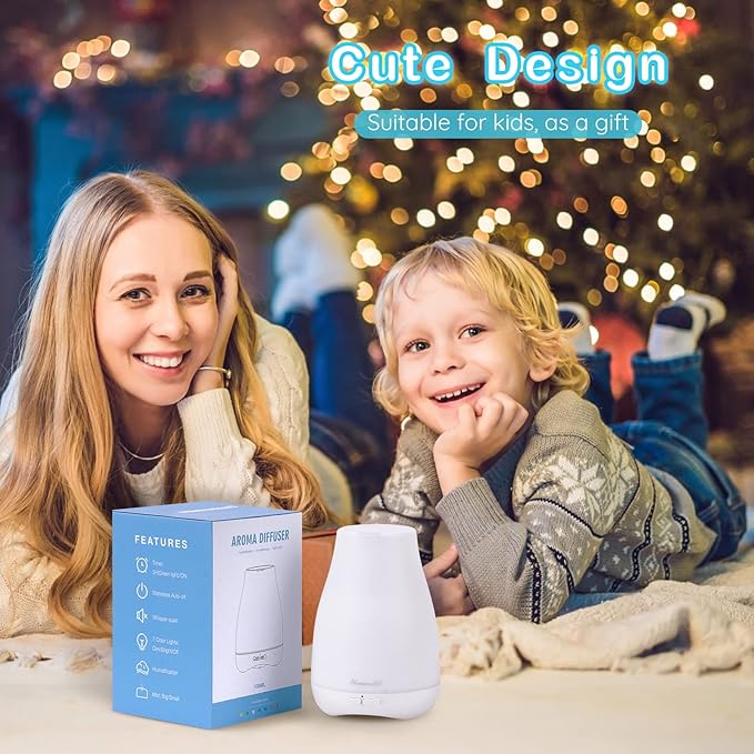 Homeweeks Essential Oil Diffuser for Room 100 ML 1 Pack | Aromatherapy Scent Diffuser Adjustable Mist Mode, Cool Mist, Auto Off Ultrasonic Aroma Fragrance Diffuser for Bedroom Office
