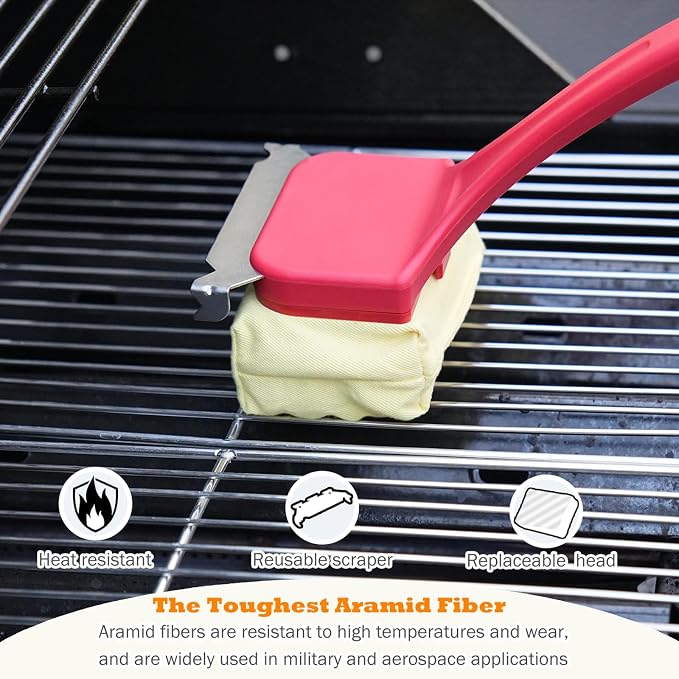 Grill Brush for Outdoor Grill, Bristle Free Grill Brush BBQ Grill Brush with Scraper, Steam Grill Cleaning Brush & Grill Cleaning Kit, BBQ Brush for Gas Charcoal Smoker Griddle, Gifts for Men Dad