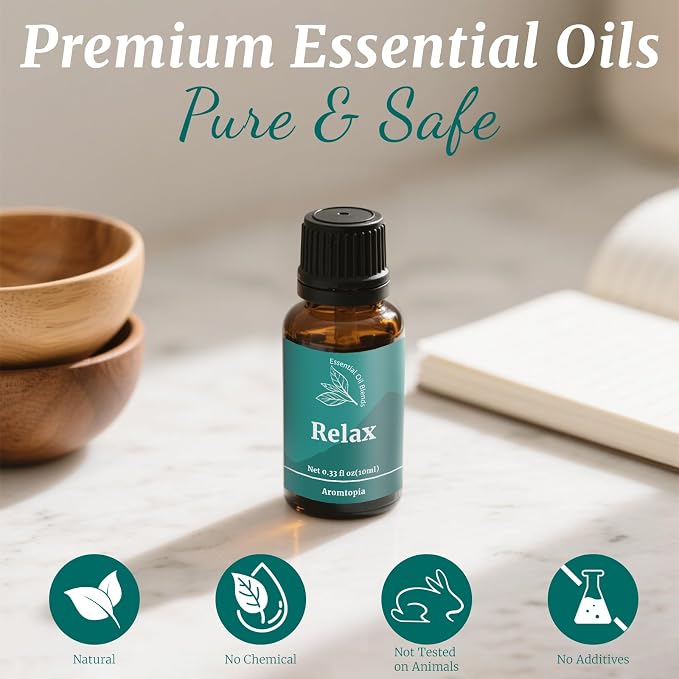 Aromtopia- Well-Being Essential Oil Blend Set, 6 * 10ml Diffuser Oils | Essential Oils for Diffuser, Candle Soap Making Scents