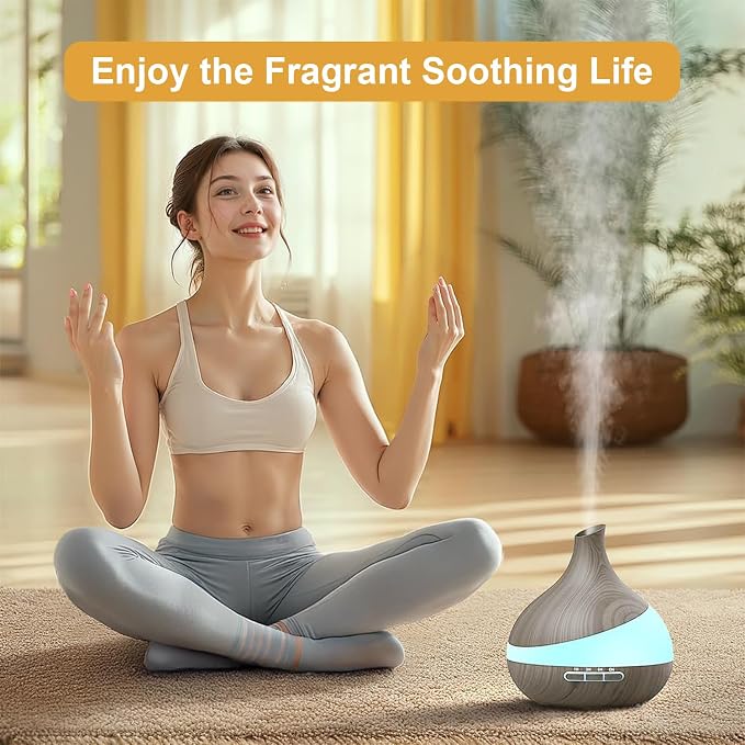 Essential Oil Diffuser for Women: 500ml with 14 Color LED | Aromatherapy Diffuser with 2 Mist Levels - Ideal for Bedroom, Office & Travel - Auto Shut-Off for Safe Sleep