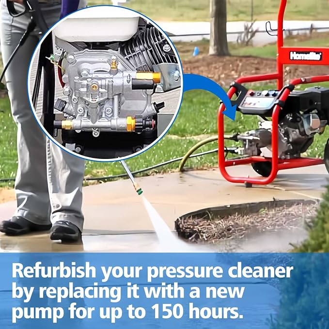 3400PSI Horizontal Pressure Washer Pump, 3/4" Shaft Power Washer Pump Replacement Universal Power Washer Pumps for Pressure Washer